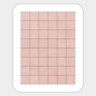 Large Grid Pattern - Pale Pink Sticker